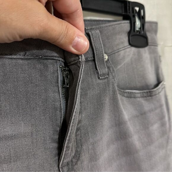 LC 10 Vintage Wash Gray Super Skinny Stretch Raw Hem Crop Denim Jeans - Picture 6 of 14